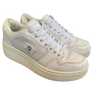 G by Guess Platform Sneakers Size 8 All White Chunky Shoes Rigster8